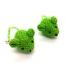 Crochet Mouse Cat Toy - 2 Pk Green Color