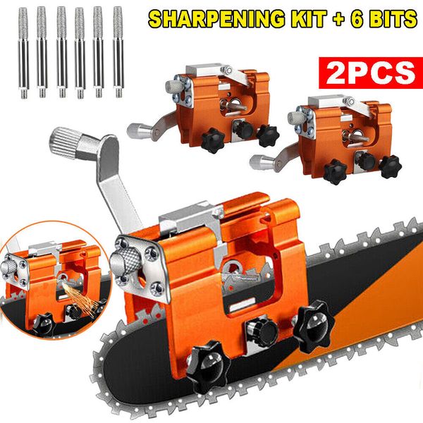 Chainsaw Sharpening Jig Sharpener Tool Kit w/6 Bit for 12-20" Chain Electric Saw