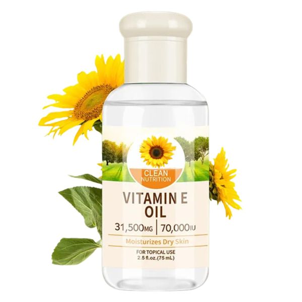 Vitamin E Oil for Face - 100% Natural Vitamin E Oil for Skin - Body Oil for Women Dry Skin - Essential Oils for Skin - Massgae Face Oil for Reduce Scars Stretchmarks 75ml