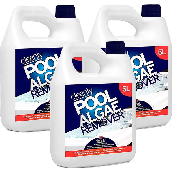 Cleenly Pool Algae Remover - Removes & Prevents the Growth of Algae in Water - Super Concentration and Long Lasting 3 x 5L