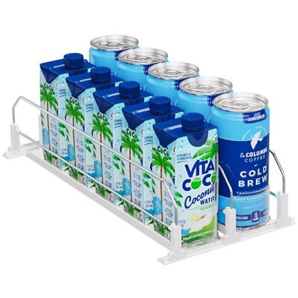 Drink Organizer For Fridge Pusher Glide Spring Loaded Fridge Drink Dispenser Sel