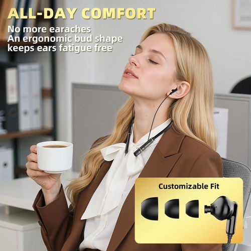 Promise A12 Wireless Neckband Bluetooth 5.3 Earbuds - 60H Playtime, Built-in OTG Fast Charger, Noise-Isolating Earphones for Sports/Workout,Gaming/Calls Comfortable Lightweight Headphones Technology.