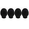 Mxfans 4pieces Black Rubber Drumstick Silent Practice Tip Oval Shape Replacement Part