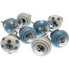 Mango Tree Mixed Set of 8 x Blue and White Spots and Stripes Ceramic Door Cupboard Drawer Knobs/Door knobs/Drawer knobs