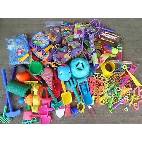 Lot of Kids Outdoor Sand Toys, Bubble Makers, Jump Ropes, Water Guns & Balloons