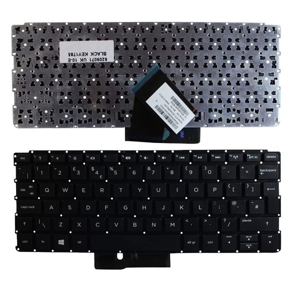 Power4Laptops UK Layout Black Replacement Laptop Keyboard Compatible With HP Pavilion 10-e000sx