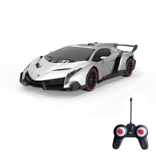 Vinie Remote Control Car for Boys, RC Cars Lamborghini, 1:24 Scale Officially Licensed Kids Toys, Lambo Veneno Drift Car with Cool Led Lights, 4 5 6 7 8 9 10 11 12 Year Old Boy Birthday Gift (Silver)