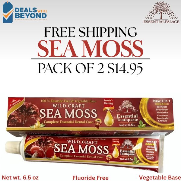 2 Pack Wild Craft Sea Moss Toothpaste Essential Palace Fluoride free Vege Base