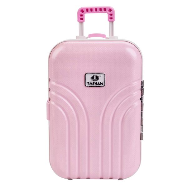 Doll Accessories Carry On Suitcase for Doll Suitcase Luggage Mini Travel Suitcase for 18 Inch Girl Doll Travel Gear Mini Trolley Case Doll Carrier Storage Miniature Suitcase Doll Playsets