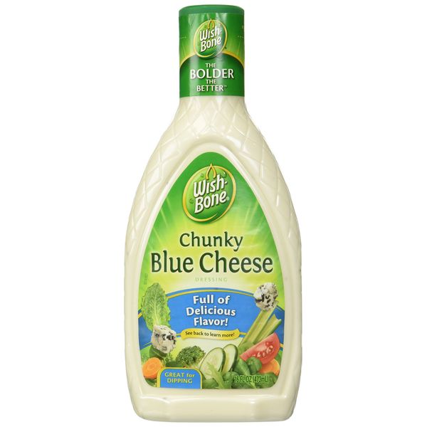 Wish-Bone Chunky Blue Cheese Salad Dressing, 15 Ounce Bottle (Pack of 3)