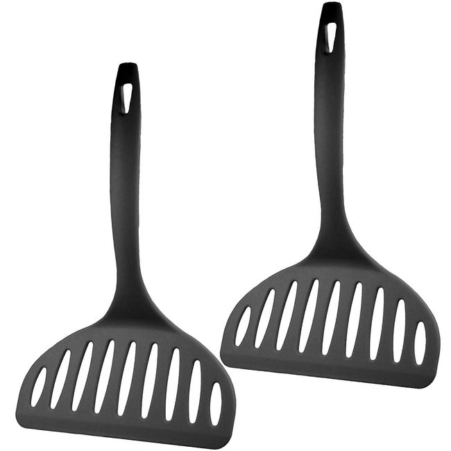 Nagao Tsubamesanjo Okonomiyaki Spatula, Set of 2, Black, 9.1 inches (23 cm), 66 Nylon, Made in Japan