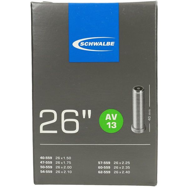 SCHWALBE Bicycle Tube with 40mm Sclaverand Valve, 26 x 1.5-2.5-Inch