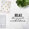 JUNIWORDS Mouse Mat Round Relax. You're Just Overthinking