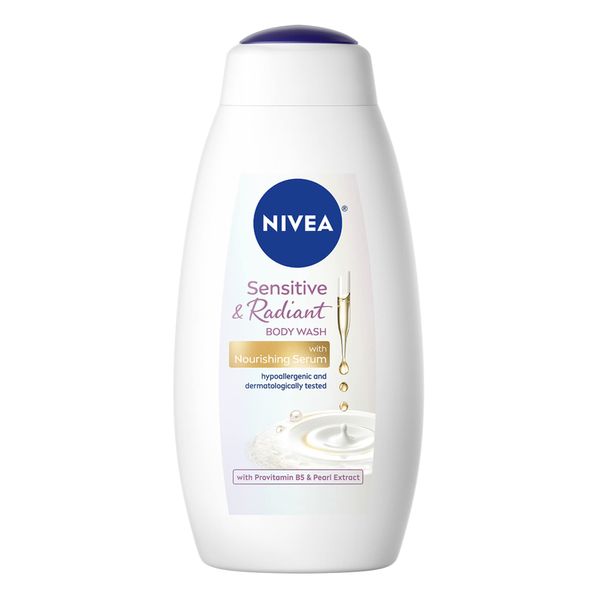 NIVEA Sensitive & Radiant Body Wash with Nourishing Serum, 20 fl oz (591 ml)