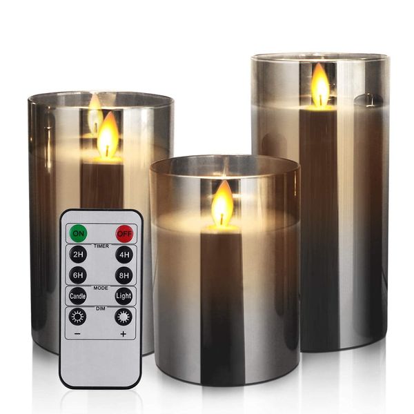 Flameless Led Candles Flickering, Real Wax Fake Wick,Battery Operated Candles with Timer Remote,Suit for Festival Wedding Home Party Halloween Decorations