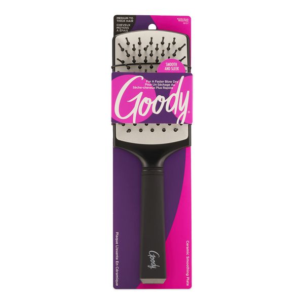 Goody Ceramic Blow Dry Paddle Brush - Flexible Cushion with Protective Coating - Pain-Free Detangler Comb for Women, Men & Kids - Removes Knots and Tangles, for Natural, Straight, Thick & Curly Hair