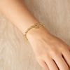 Philip Jones Gold Plated Heart Link Beaded Stretch Bracelet
