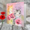 ALEX CLARK Cat and Poppies Birthday Card