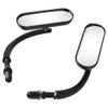 Black Motorcycle Mini Oval Side Mirror For Harley Touring Night Train Road Glide