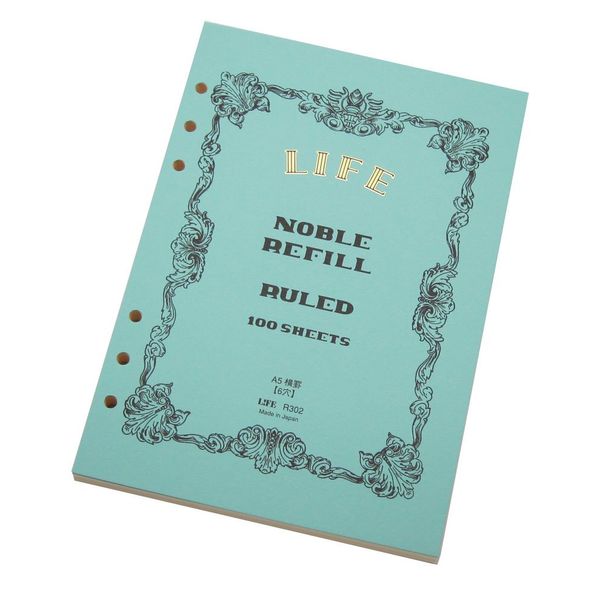 Life Noble R302 Personal Organizer Refill, Horizontal Rule, A5
