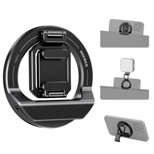 NEEWER Foldable Continuity Camera Mount with Cold Shoe for MagSafe iPhone 15 Pro Max 14 13 12 MacBook Air 13" M1, MacBook Air 2018-2020, MacBook Pro 13" M1/M2, MacBook Pro 13" 2017-2020, PA031