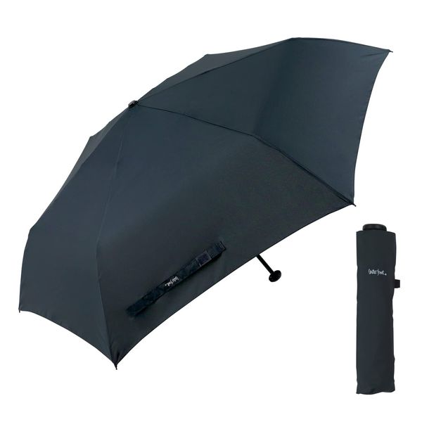 Waterfront U350-0283BK1-BB Folding Umbrella, Rain Umbrella, NEW Ultra Light Carbon, Black, 19.7 inches (50 cm), Lightweight, Ultra Water Repellent, Unisex