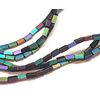 Perlin 90 Multicolor Rectangular Hematite Craft Beads (4.5mm x 2mm x 2mm) - Rainbow, 1 String, 38cm