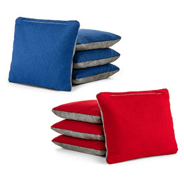 Tailgating Pros Red Royal Blue Pro-Style Cornhole Bags Two-Sided Slick & Stick Resin-Filled Suede and Duck Canvas Set of 8