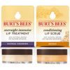 Burts Bees Conditioning Lip Scrub and Overnight Intensive Lip Treatment, With Ceramides, Exfoliates and Hydrates Lips 8 Hours, Natural Origin, 2 Jars, 0.25 oz