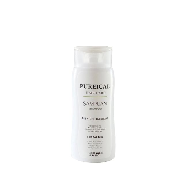 Pureical Şampuan, Bitkisel kompleks, saç kaybını önleyici, saç güçlendirici, arındırıcı, provitamin B5, besleyici bakım şampuanı 200 mL