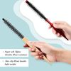 2 Pcs Small Round Hair Brush Mini Wood Roller ['Red', 'Black'] 