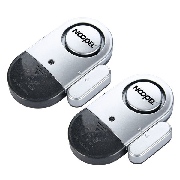 Door Window Alarm 2 Pack Noopel Home Security Ultra-Slim Wireless Magnetic Sensor Burglar Anti-theft 120DB Alarm with Batteries included - DIY EASY to Install