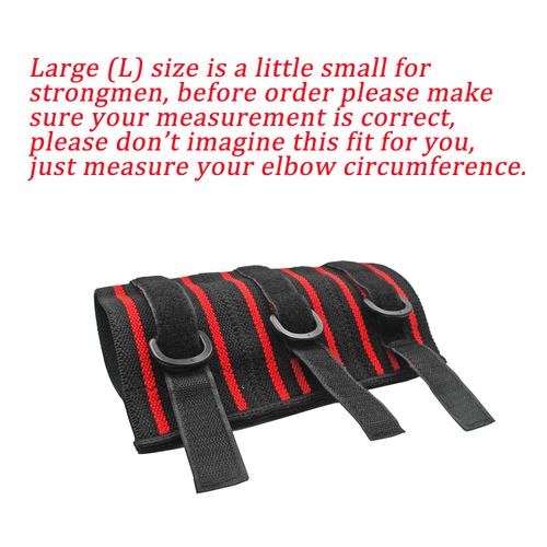 Adjustable Elbow Sleeve, 1 Pair Strong Elebow Support Brace Compression Powerlifting, Weightlifting Man (L)