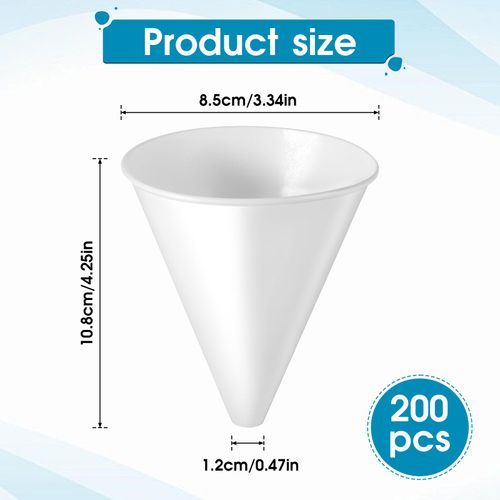 200Pcs Paper Funnels for Motor Oil, 6 oz Disposable Engine Oil Funnel Foldable Spill Free Funnel for Automotive Oils and Other Liquids