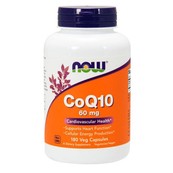 NOW Foods CoQ10, 60 mg, 180 Veg Capsules