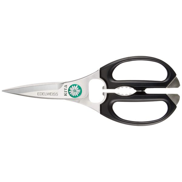 Kiya Edelweiss Kitchen Shears, Cooking Scissors, Kitchen Scissors, Made in Japan (Black)