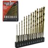 Tooluxe ( 10171L ) 13 Pc Hex Shank Titanium Drill Bit Set W/Stand 1/16" - 1/4"