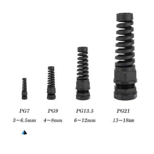 Aandxmok 20 Pcs Waterproof Cable Gland, PG7 Thread(3-6.5mm), Made of PA66 Material,waterproof wire grommet Strain Relief Cord Connectors,Suitable for Various Electrical Installations