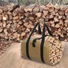 Firewood Carrier Waterproof Waxed Canvas Log Holders Security Strap for Camping