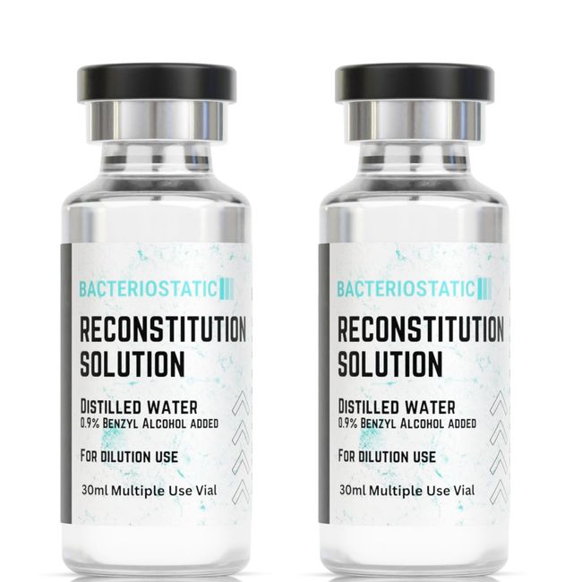 BACTERIOSTATIC Reconsitution Solution 30 ml in Glass Vial, 2 Pack Sterile Injection Port