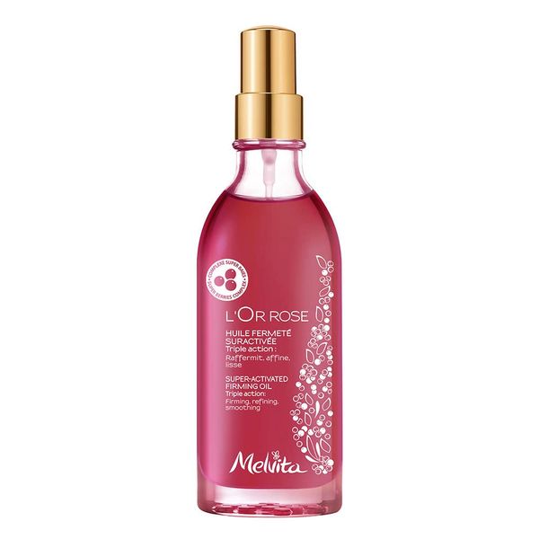 Melvita Pink Fit Body Oil, 3.4 fl oz (100 ml), Organic Cosmetics, Massage Oil, Skin Tightening, Moisturizing, Hari Pink Oil, Cranberry, Pink Pepper, Black Pepper, Spicy Citrus Scent