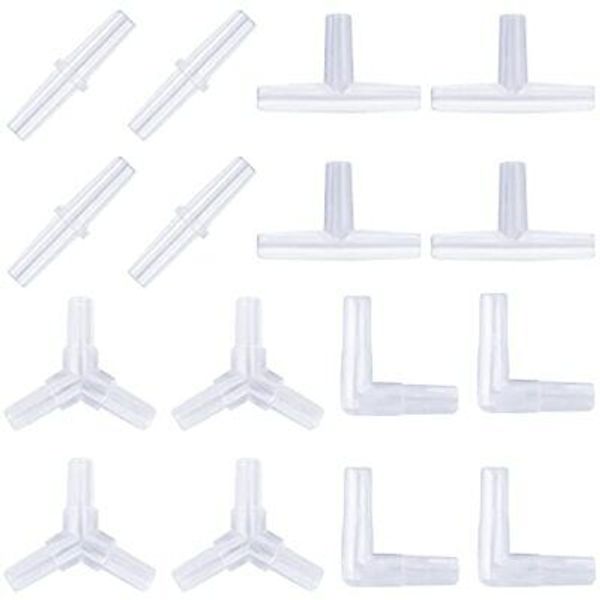 Aquarium Airline Tubing Connectors Plastic Inline Valve, 40-Piece Clear