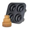 Chicago Metallic Mini Multi-Tier Round Cake Pan, Makes 4 Individual 3-Tier Celebration Cakes, Professional Grade Non-Stick Bakeware for Weddings, Showers, Parties
