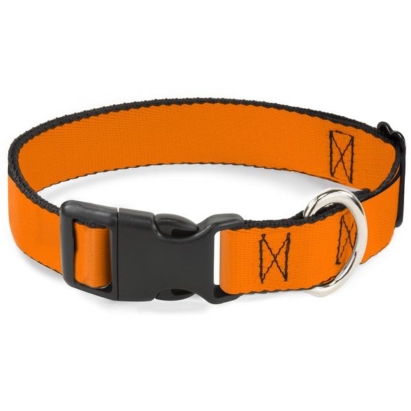 Buckle-Down PC-W11502-WM Orange Plastic Clip Collar, Wide Medium/16-23"