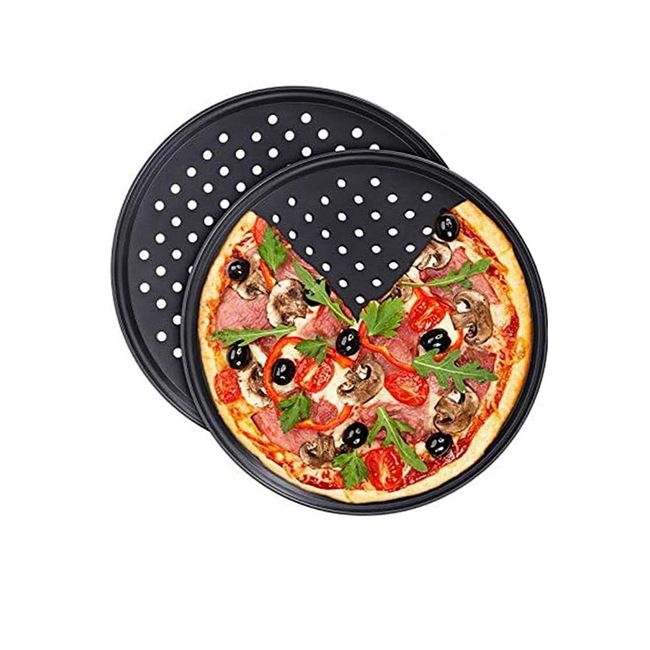 pizza plate pizza baking tray grill pan grill pan non-stick shallow bottom round pizza pan boxed bakeware easy clean perforated grill pan 28cm