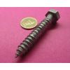 Galvanized Hex Head Lag Screw  1/2 Threads x 3.0" Length, 10 pcs