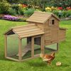 59" Wooden Outdoor Hen House Small Animal Livestock Cage Enclosure with Run
