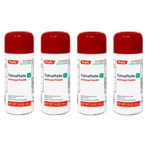 4 Pack Rugby Tolnaftate 1% Antifungal Powder 1.5 oz Each