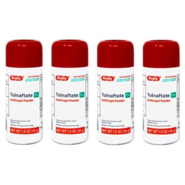 4 Pack Rugby Tolnaftate 1% Antifungal Powder 1.5 oz Each