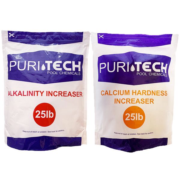 Puri Tech Chemicals Calcium Hardness Increaser & 25lb Alkalinity Increaser Kit